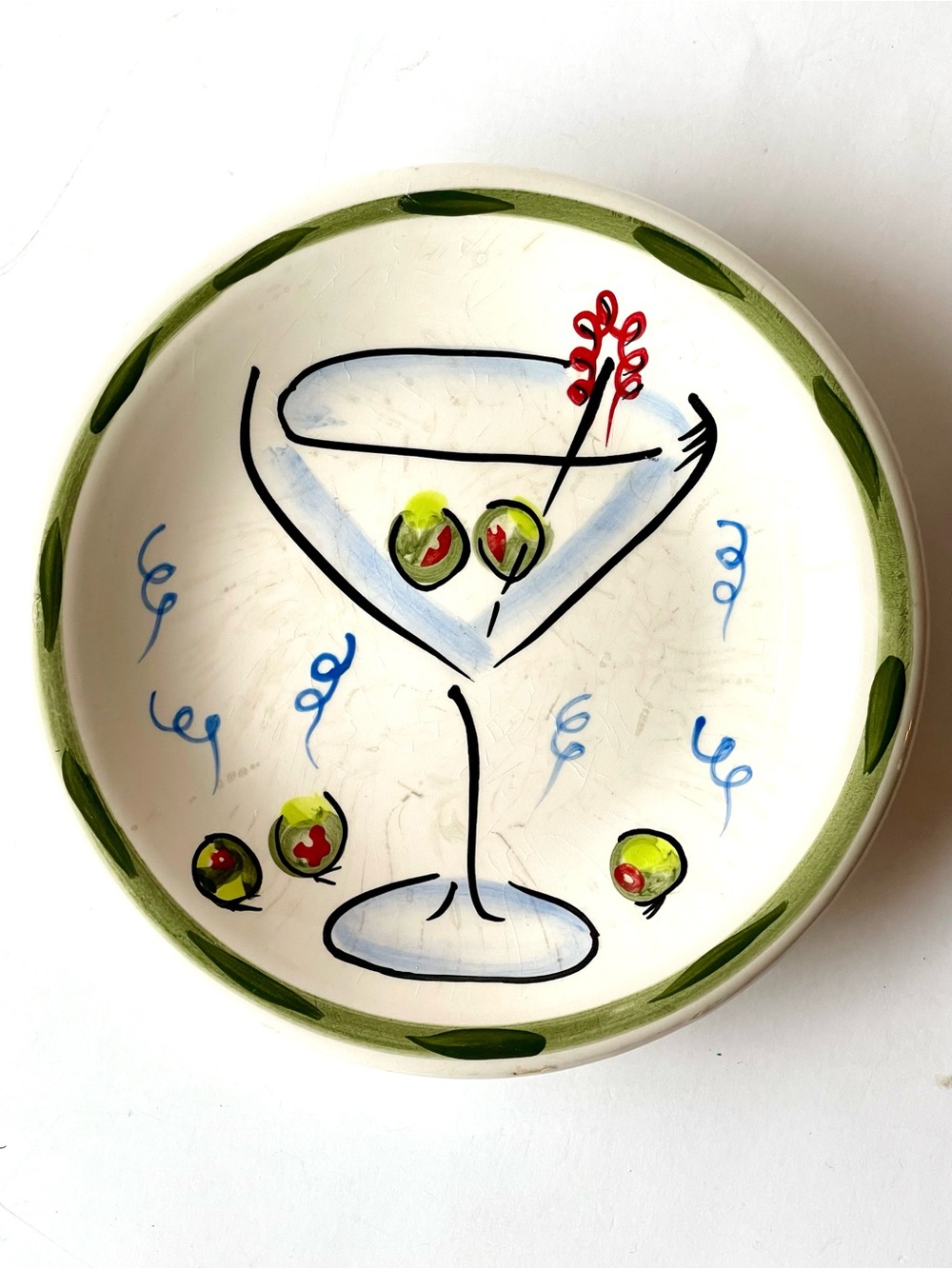 Godinger Canapé Plate with Olive Martini Motif